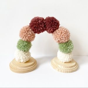 Rainbow Mini Pom Pom Table Centerpiece Kids Party Decoration Pastel Baby Room
